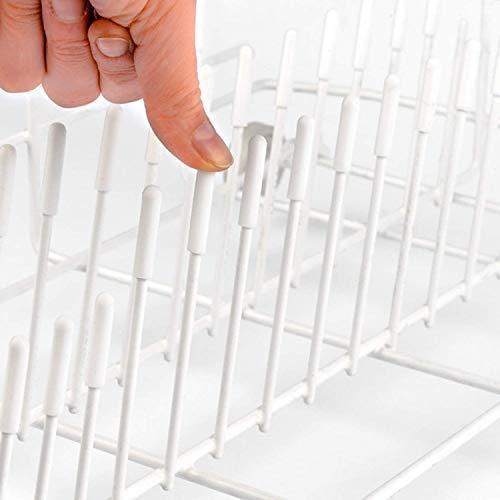 200 Pieces Universal Dishwasher Prong Rack Tip Tine Cover Caps, Flexible Round End Caps Shelf Organizer Tip Caps Wire Thread Protector Cover, 15 Mm Long (White)