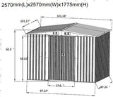 Storage organizer ainfox 8x8 storage shed with foundation kit outdoor steel toolsheds storage floor frame kit utility garden backyard lawn warm white 8x8 storage shed with floor base kit
