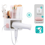 Amazon aritan wall mounted hair dryer holder rack no drilling styling tool organizer storage basket for bathroom give 10 hooks 1 soap holder