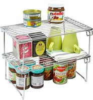 - Decobros Stackable Kitchen Cabinet Organizer, Chrome