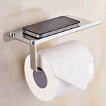 Stainless Steel Wall Mount Bathroom Toilet Paper Rolls Holder Tissue Shelf Organizer