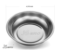 JSbro Stainless Steel Heavy Duty 4 Inches Round Magnetic Screws Tools Parts Tray Holder Pack of Two
