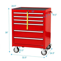 Cheap goplus 30 x 24 5 tool box cart portable 6 drawer rolling storage cabinet multi purpose tool chest steel garage toolbox organizer with wheels and keyed locking system classic red