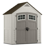 Save on suncast 7 x 4 cascade storage shed outdoor storage for backyard tools and accessories all weather resin material transom windows and shingle style roof