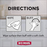 Weiman Stainless Steel Wipes - 4 Pack - Removes Fingerprints, Residue, Water Marks and Grease From Appliances - Works Great on Refrigerators, Dishwashers, Ovens and More - 30 Count