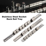 Yosoo Stainless Steel 8 Positions Socket Rack Storage Rail Tray Holder Tool Stand Shelf Organizer