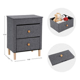 Amazon best kamiler 2 drawer nightstand beside table end table storage organizer unit for bedroom hallway entryway closets no tool required to assemble
