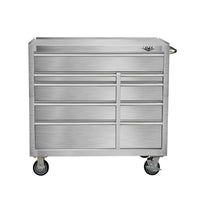 Viper Tool Storage V412409SSR 41" 9-Drawer Rolling Cabinet, 41 x 24, Stainless Steel
