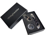 Selection key holder compact key organizer multitool keychain and bottle opener including durable zinc frame black anti loosening spacers screws by keykaddie