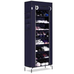 Bluefringe Shoe Rack with Dustproof Cover Shoe Closet Shoe Cabinet Storage Organizer Dustproof 27-Pairs Shoe Cabinet - Multi Function Shelf Organizer -(Navy Blue -10 Tier)