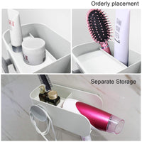 Products visv hair dryer holder wall mount hair tools holder bathroom styling tool organizer no drilling styling tool holder for bathroom storage grey