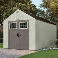 Online shopping suncast 16 x 8 tremont storage shed outdoor storage for backyard tools and accessories all weather resin material transom windows and shingle style roof