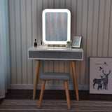Discover the best vanity table set with adjustable brightness mirror and cushioned stool dressing table vanity makeup table with free make up organizer