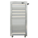 Viper Tool Storage V1804SSR 16-Inch 4-Drawer Stainless Steel Rolling Tool/Salon Cart, with Bulk Storage