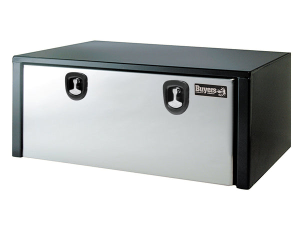 Buyers Products Black Steel Underbody Truck Box w/Stainless Steel Door (24x24x60 Inch)