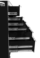 Products extreme tools ex7218rcbk 18 drawer triple bank roller cabinet in ball bearing slides 72 inch black high gloss powder coat finish
