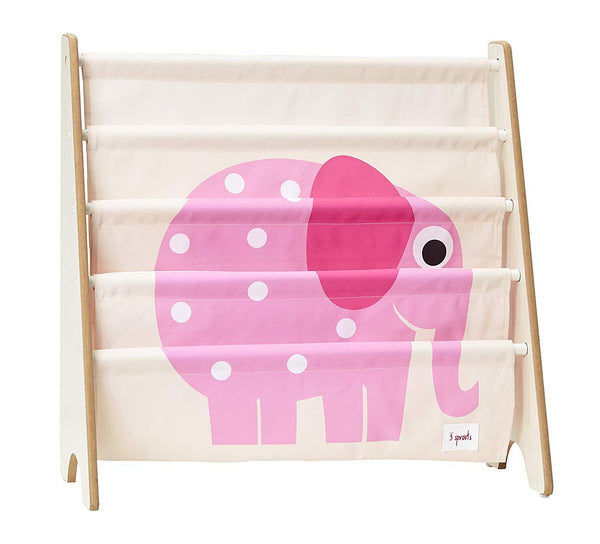 3 Sprouts Book Rack &ndash; Kids Storage Shelf Organizer Baby Room Bookcase Furniture,Elephant/Pink