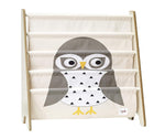 3 Sprouts Book Rack – Kids Storage Shelf Organizer Baby Room Bookcase Furniture, Owl/Gray