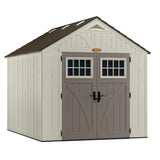 Products suncast 8 x 10 tremont storage shed outdoor storage for backyard tools and accessories all weather resin material transom windows and shingle style roof