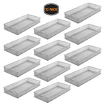 YBM HOME Silver Mesh Drawer Cabinet and or Shelf Organizer Bins, School Supply Holder Office Desktop Organizer Basket 1591s-12 (12, 6x12x2 Inch)