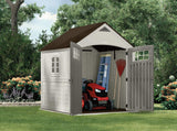 Amazon suncast 7 x 7 cascade storage shed outdoor storage for backyard tools and accessories all weather resin material transom windows and shingle style roof