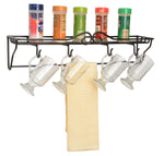 4 MUG SINGLE SHELF RACK - Wrought Iron Wall Mount Organizer