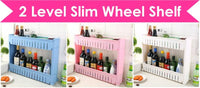 Slim Wheels Shelves 2 3 4 Levels Layers Shelf Organizer Organiser Rack Storage