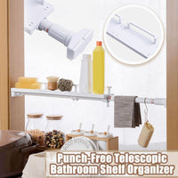 Punch-Free Telescopic Bathroom Shelf Organizer